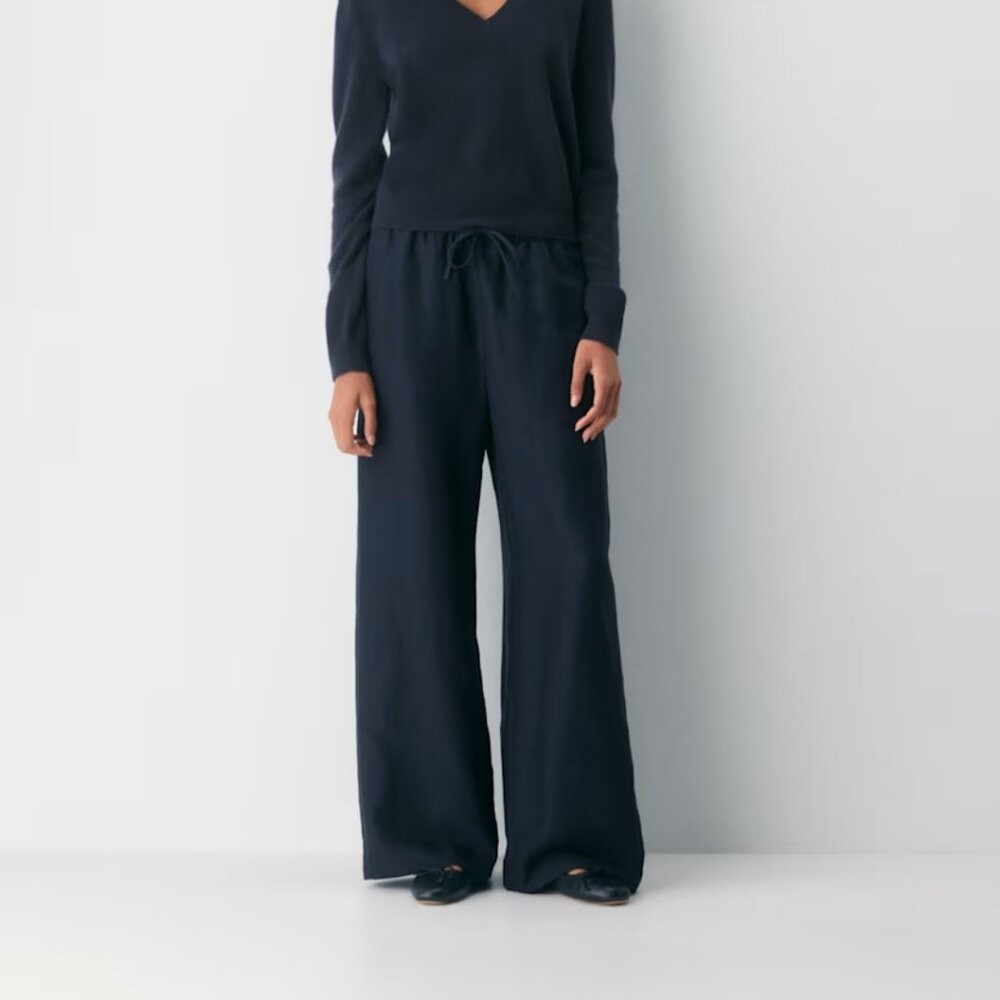 NWT Aritzia WILFRED CruiseLinen Lodge DARK NIGHT NAVY M